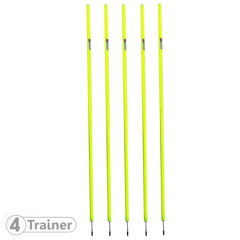 PIQUETS SLALOM - Pointe Acier Jaune - LOT DE 5 - 180cm - 4TRAINER