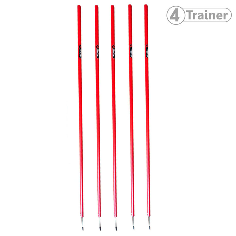 PIQUETS SLALOM - Pointe Acier Rouge - LOT DE 5 - 160cm - 4TRAINER