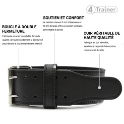 Ceinture de Force en Cuir - HALTÉROPHILIE - 4TRAINER