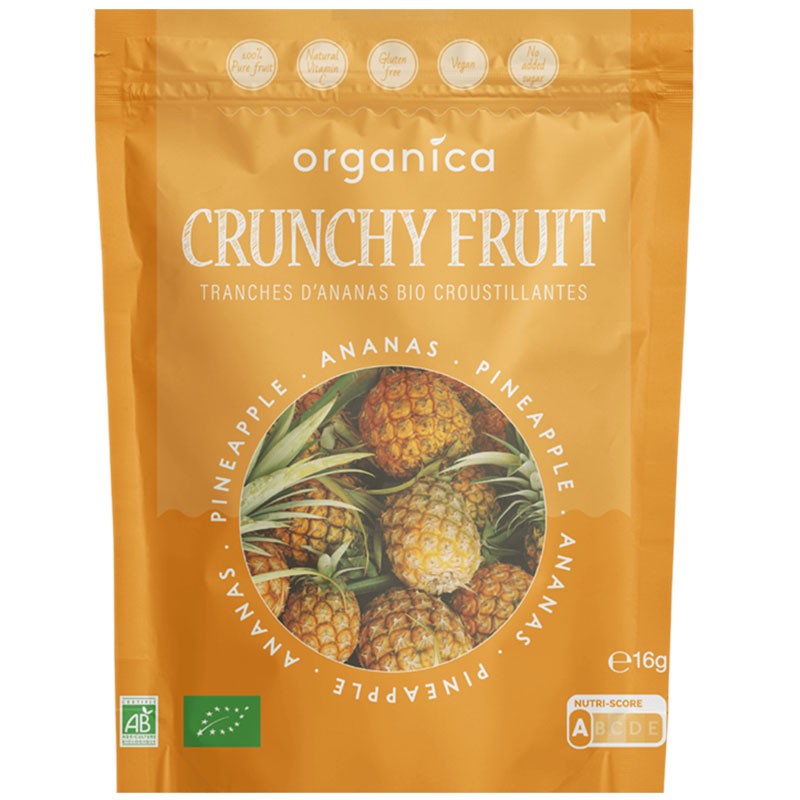 ANANAS CRUNCHY FRUIT BIO - 100% ananas biologiques lyophilisées