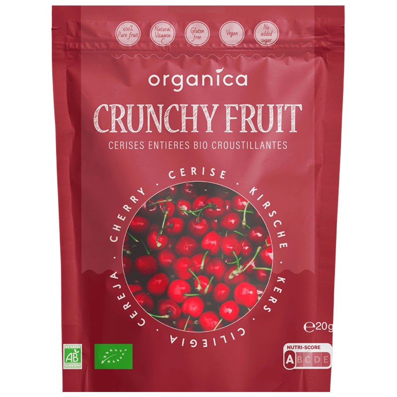 CERISE CRUNCHY FRUIT BIO - 100% cerises biologiques lyophilisées