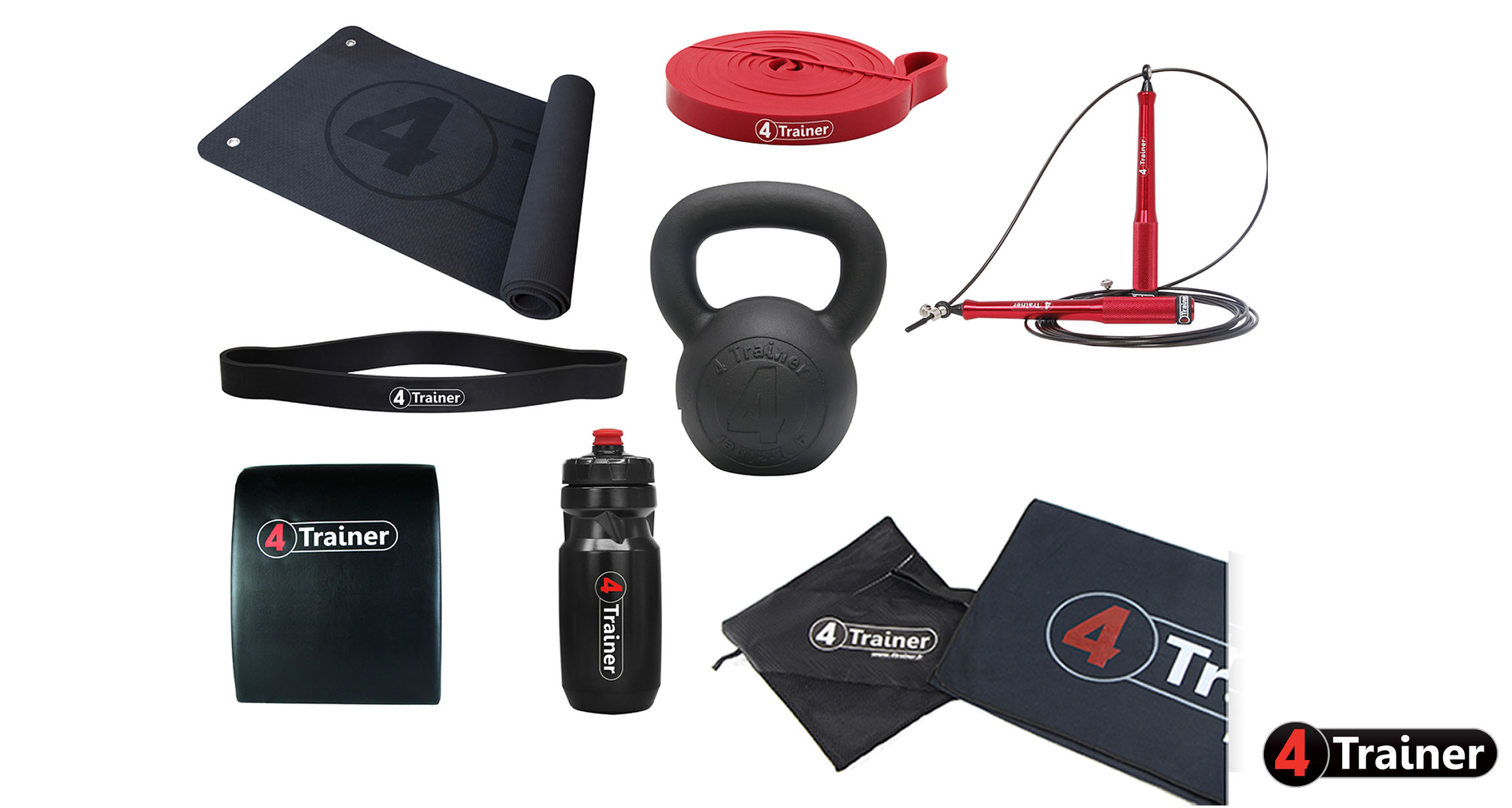 Home Fitness Pack - Pack d'Entraînement avec Kettlebell inclus - 4Trainer
